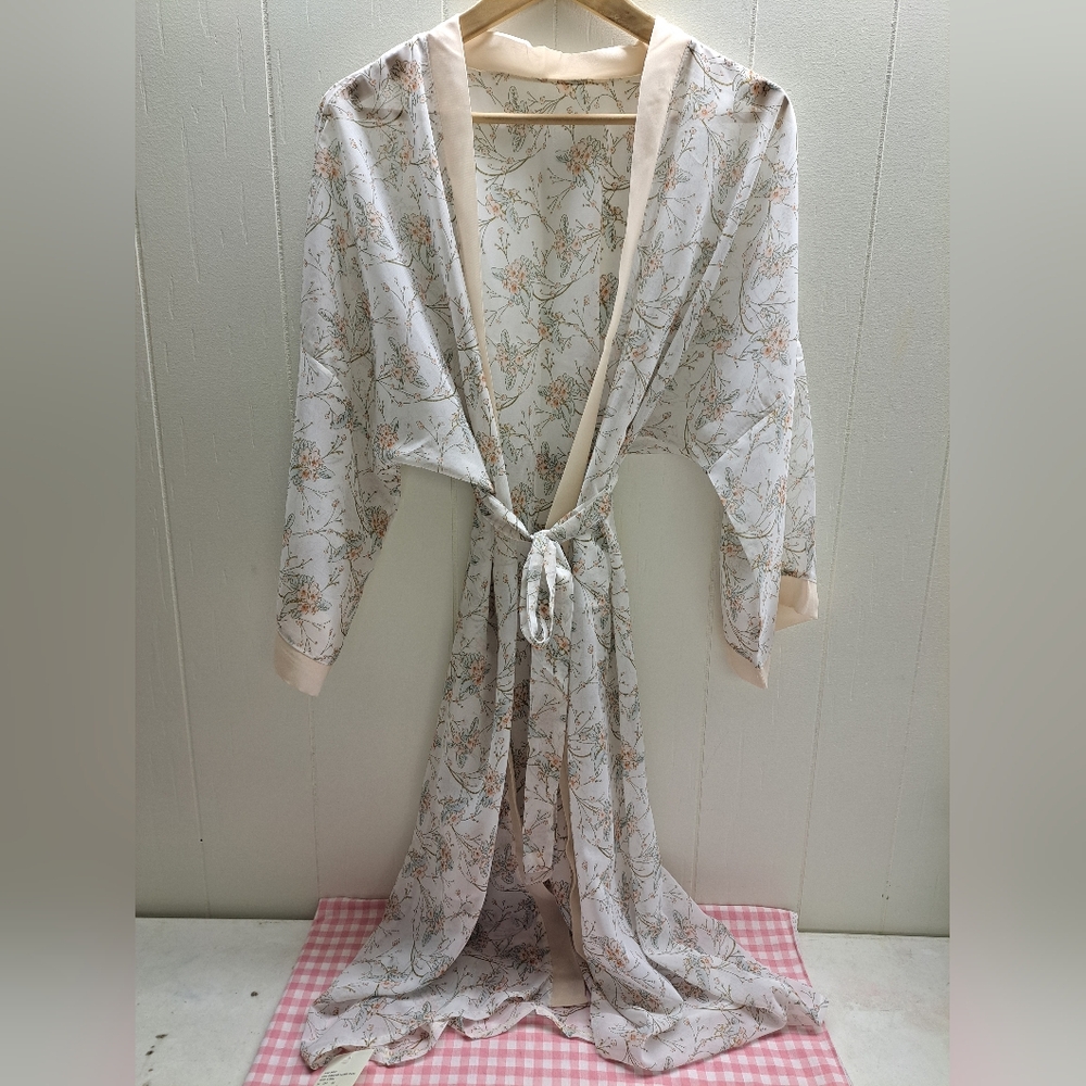 Floral Kimono Robe - Cream - Picture 4 of 7